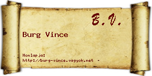 Burg Vince névjegykártya